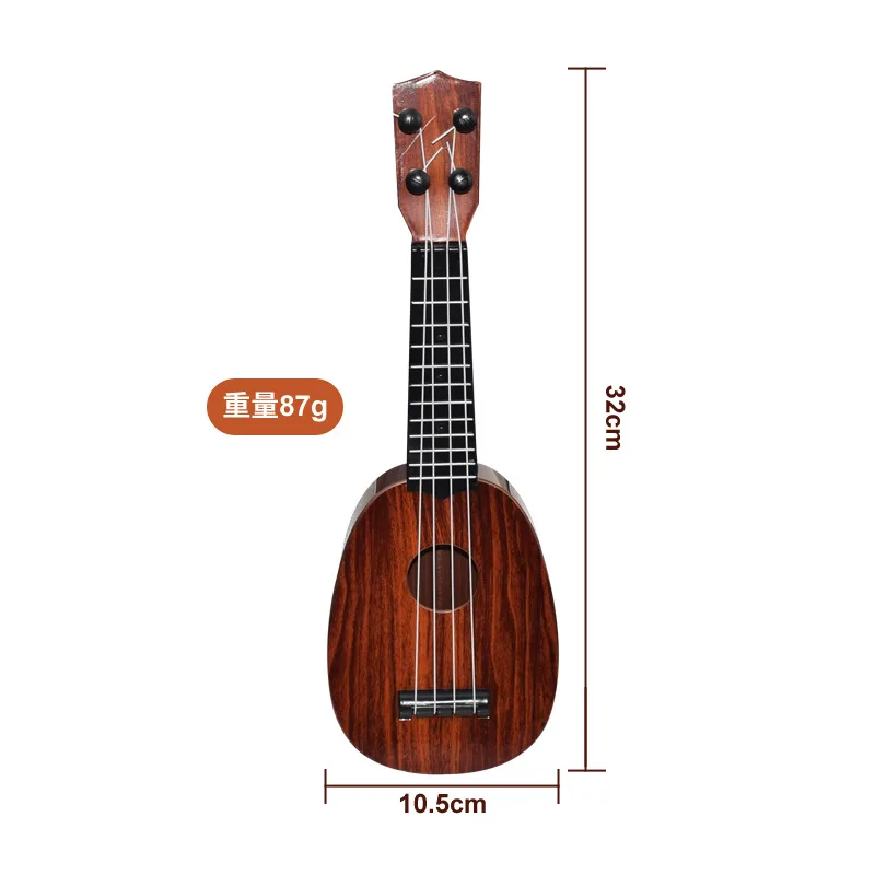 32cm Mini Khaki 39 см/44 см мини-укулеле игрушечная гитара Детские Классические игрушки Симпатичные Хлопушка образовательные игрушки развитие детей подарок на день рождения - Цвет: 32cm Mini Khaki