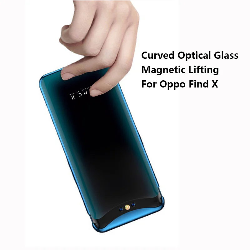 transparent magnetic lifting pc case for oppo find x phone cover double rail new luxury soft edge shockproof protective fundas free global shipping