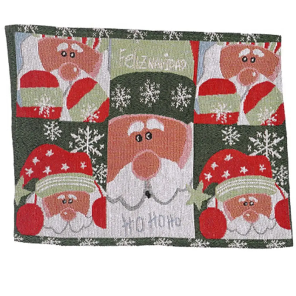 

Christmas Home Furnishings Rectangle Knitted Fabric Multicolor Knitted Tablecloth Decoration Table Mat