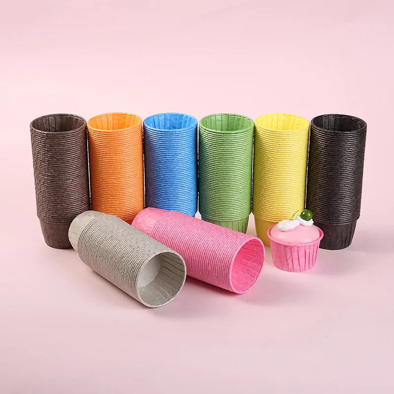 

100Pcs Solid Color Muffin Cupcake Paper Cup Oilproof Cupcake Liner Baking Cup Cases Tray Wedding Party Caissettes CupCake Wrappe