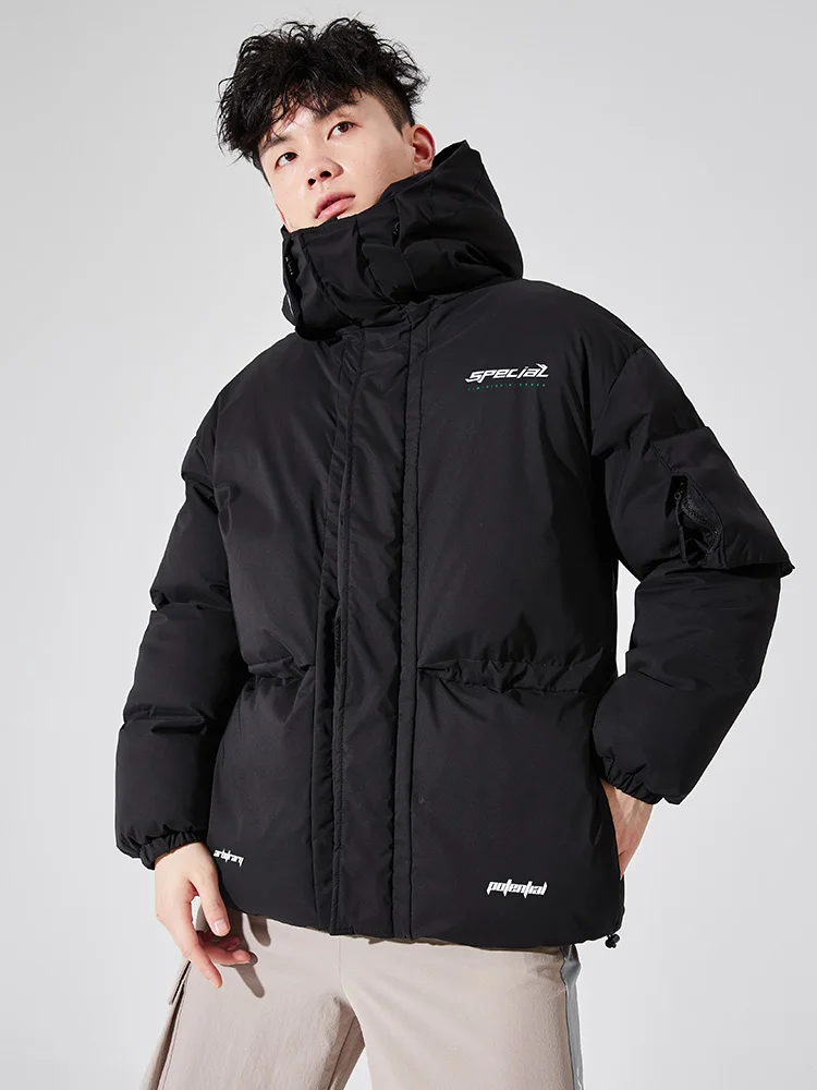 Winter New Cotton Coat Men's Hooded Short Thick Warm Cotton-Padded Jacket Coat Handsome Trendy Men Cotton-Padded Jacket