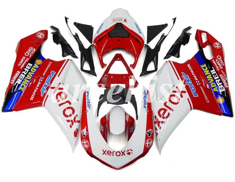 

New ABS Injection Mold Full Fairings Kit Fit for Ducati 848 evo 1098 1198 2007 2008 2009 2010 2011 2012 Red white