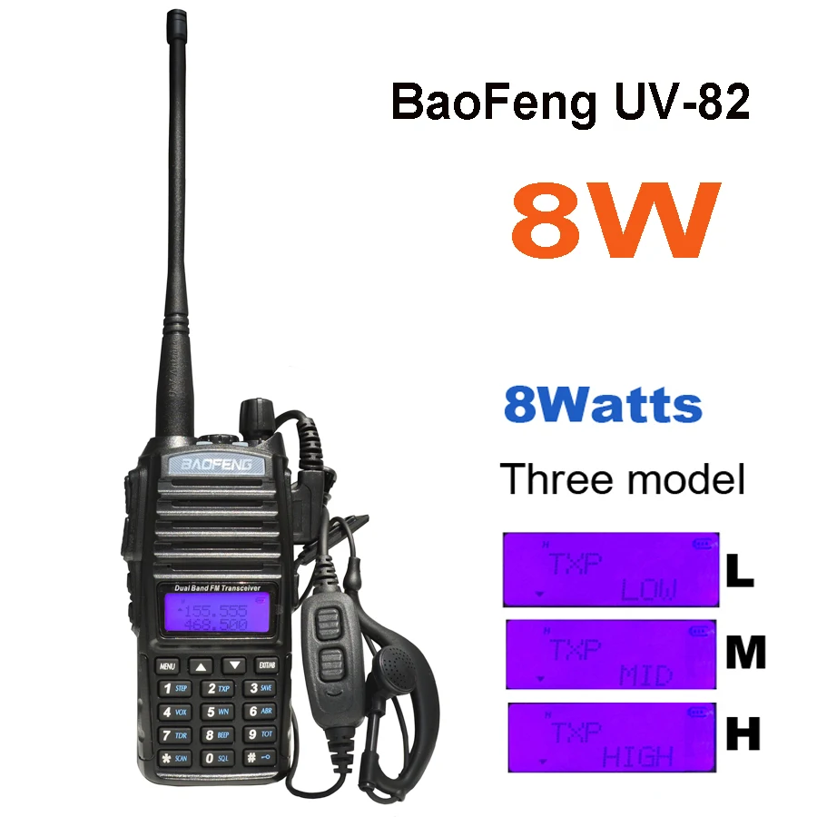 2020 Baofeng UV 82 8 Вт 10 км дальний мощный иди и болтай Walkie Talkie “иди Портативный CB vhf/uhf с