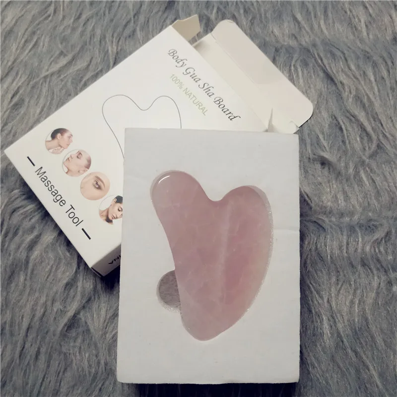 

Natural Jade Gua Sha Scraper Board Massage Rose Quartz Jade Guasha Stone For Face Neck Skin Lifting Wrinkle Remover Beauty Care