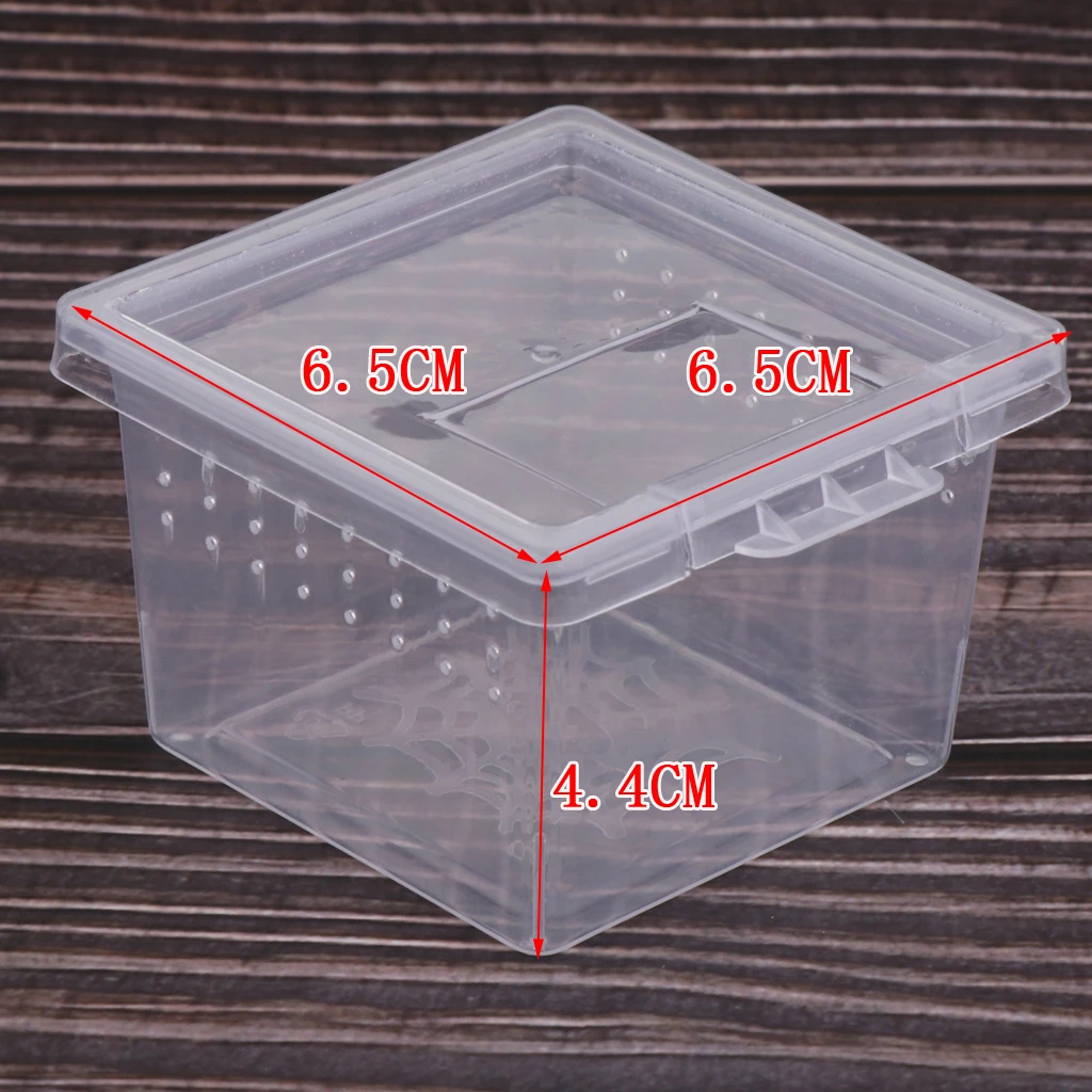 

10x Feeding Box Reptile Cage Hatching Container Rearing Tank Clear Reptile Vivarium Terrarium Insect Rearing Box Food Feeding Bo