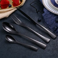 4pcs luxury stainless steel cutlery set design dinnerware set tableware set black rosegold gold mirror plating
