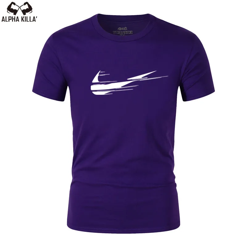 2019 Новая летняя рубашка из хлопка с рукавами для тренажерного зала футболка