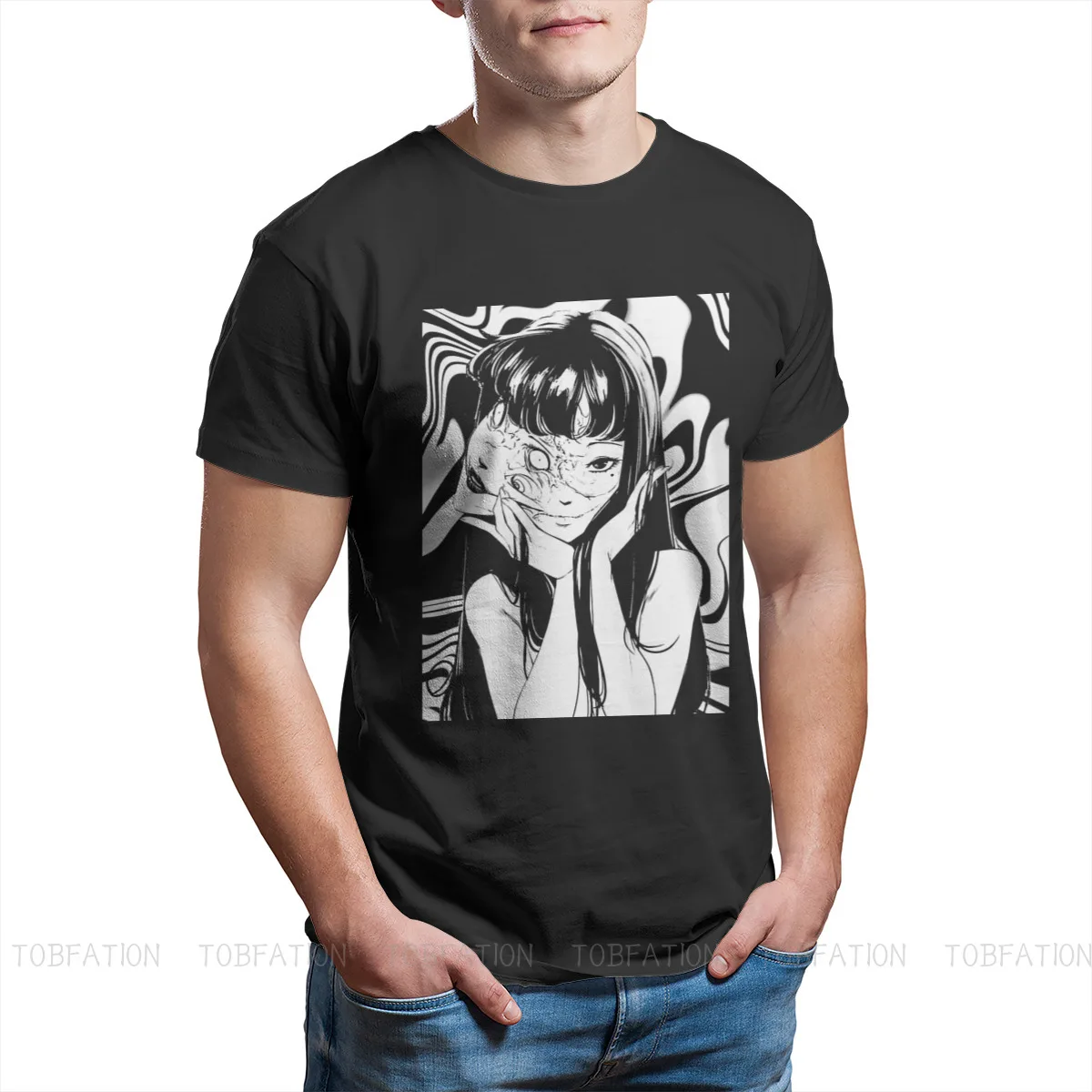 Футболка Junji Ito Tomie для девушек Мужская модная уличная одежда футболки из чистого