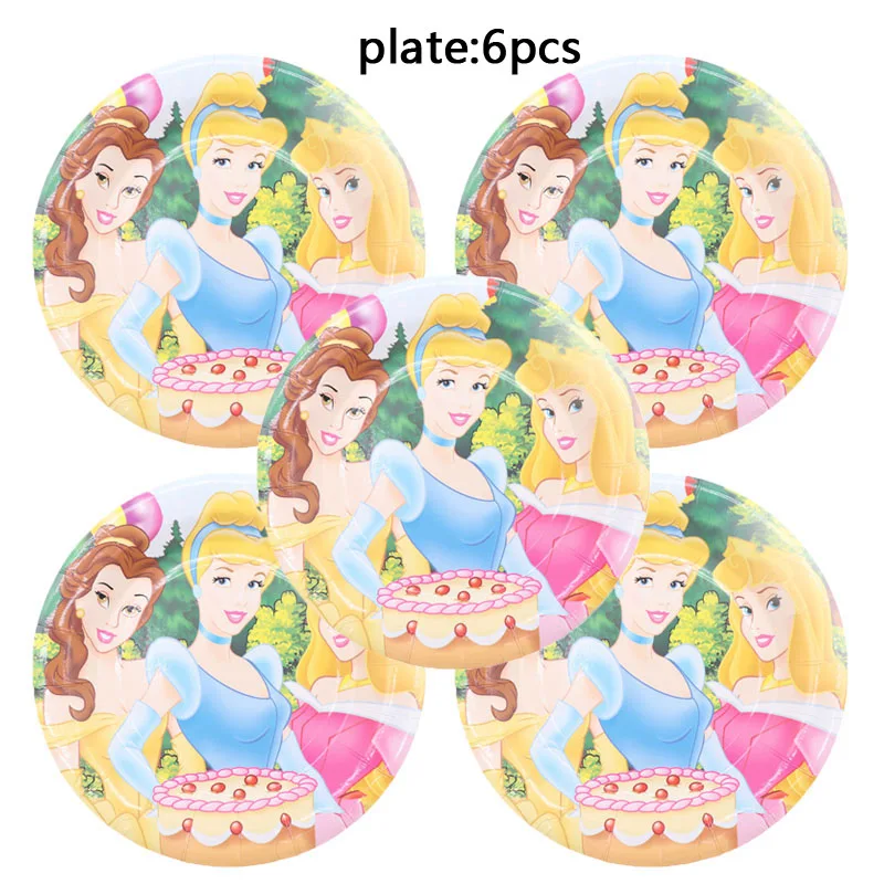 Disney Princess Theme Birthday Party Decorations Plates Tablecloth Cups Balloon Disposable Tableware Girl Baby Shower Supplies | Дом и сад