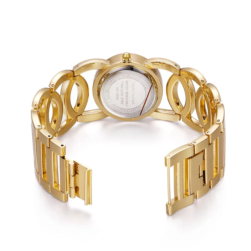 

2019 new luxury luxury brand ladies diamond crystal watch casual fashion automatic date hollow gold watch relogio feminino