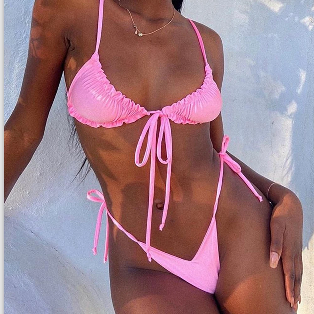 Бразильское микро бикини 2020 Mujer сексуальный купальник стринги женский