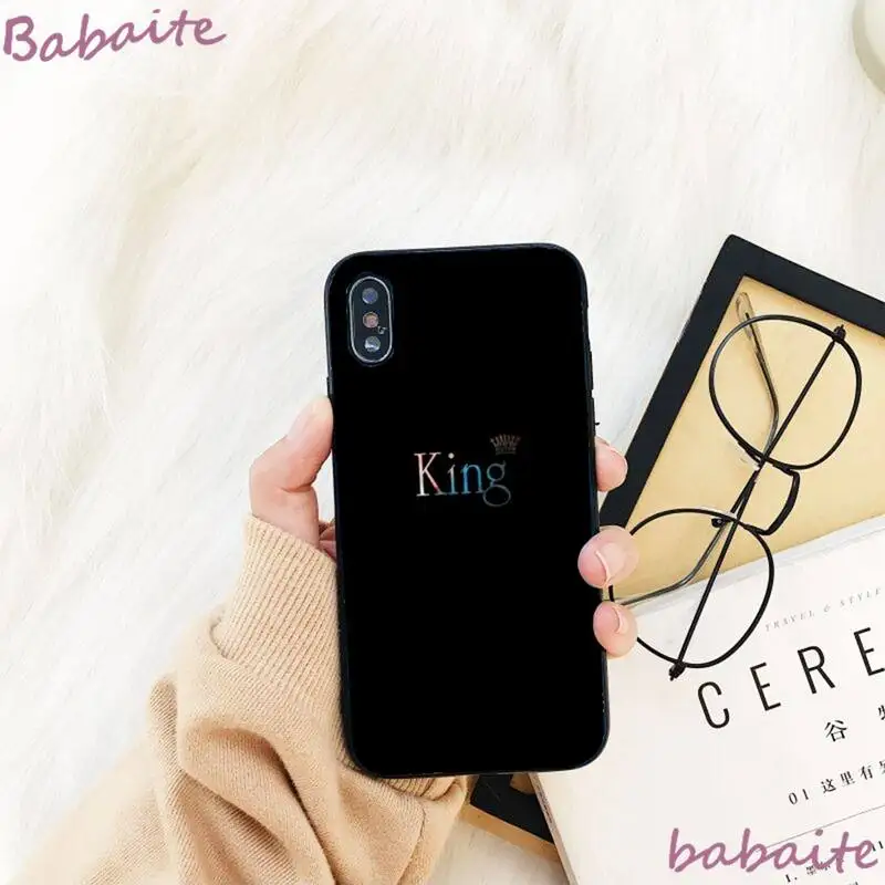 

Babaite King Queen Crown Princess Crown Phone Case For iPhone 8 7 6 6S Plus X XS MAX 5 5S SE XR 11 11pro promax 12 12Pro Promax