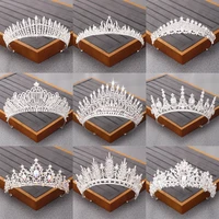 bridal tiara hair crown wedding hair accessories bridal rhinestone crystal crown girl tiaras silver color hair jewelry diadem