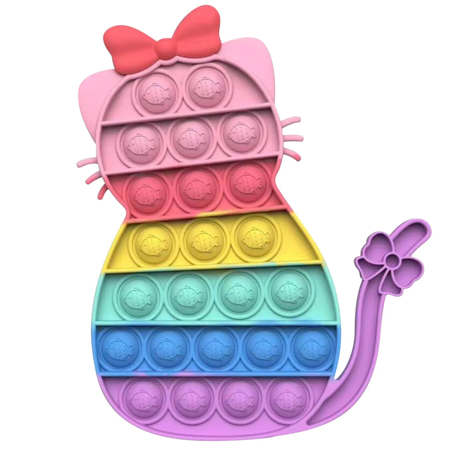 

Kawaii Cute Cat Bow-knot Pop Bubbles Fidget Toys for Children Adults Special Needs Stress Reliever Bubble Sensory Brinquedos