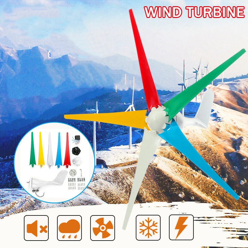 

2020 New Home Wind Turbine Generator Windmill 5 Blades Wind Generator Kit For Street Lamps Monitoring Boat 300W Wind Controller