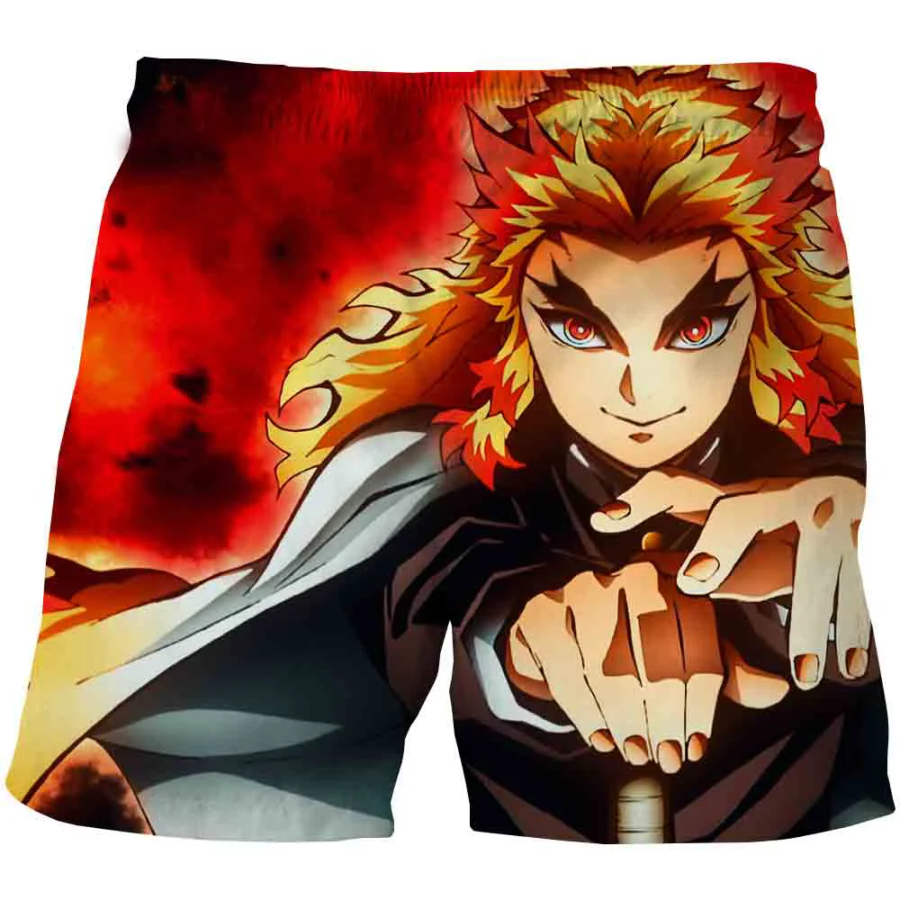 

2021 Anime Kimetsu no Yaiba Cartoon Demon Slayer Shorts Boys Shorts 3D printing Children Summer Shorts Casual Pants comfortable