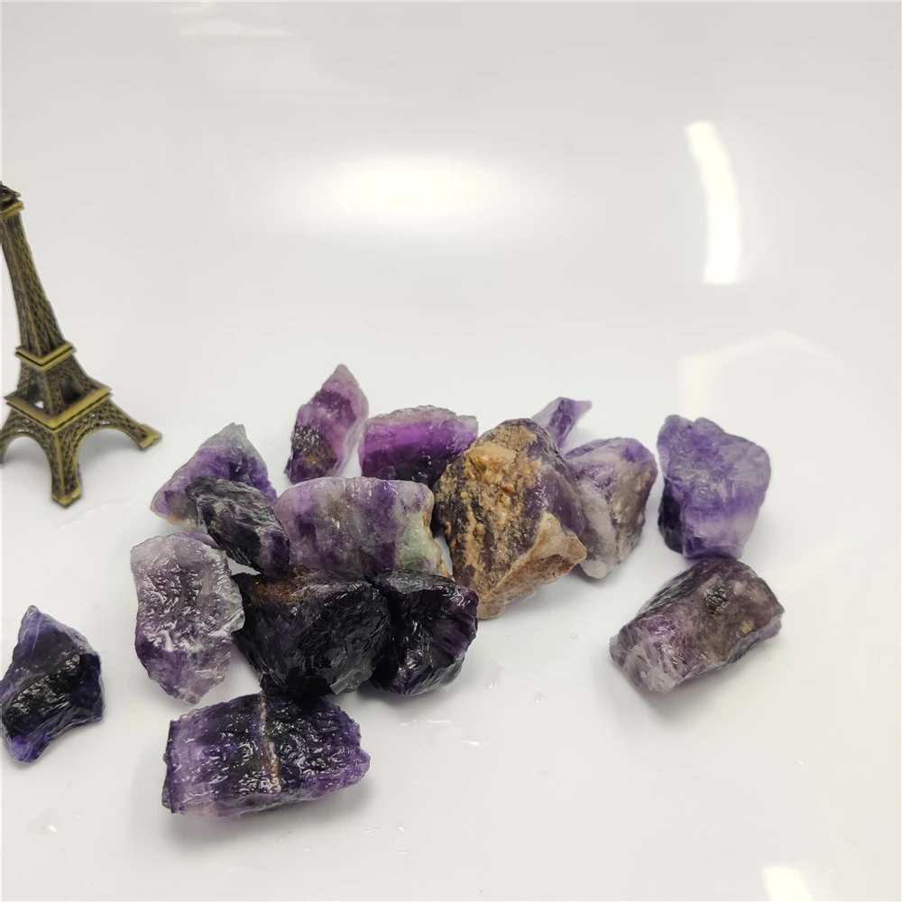 Качество натуральный куски фиолетовый флюорит сырья украшение из драгоценного