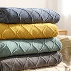 Вязаное одеяло в скандинавском стиле, плед s для дивана, кровати, путешествий, ТВ, кондиционера, мягкое покрывало