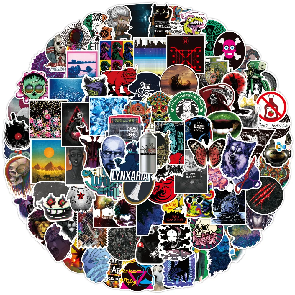 

100PCS Classic Colorful Graffiti Stickers Motorcycle Helmet Suitcase Skateboard Guitar Kid Toy Deco Sticker Christmas Gift
