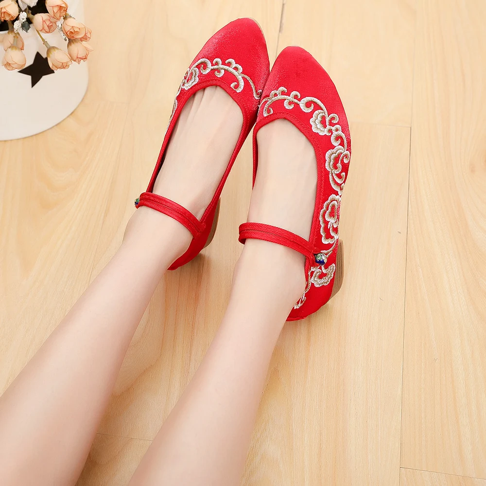 Женские хлопковые туфли с вышивкой Veowalk винтажные повседневные Мягкие Туфли Мэри