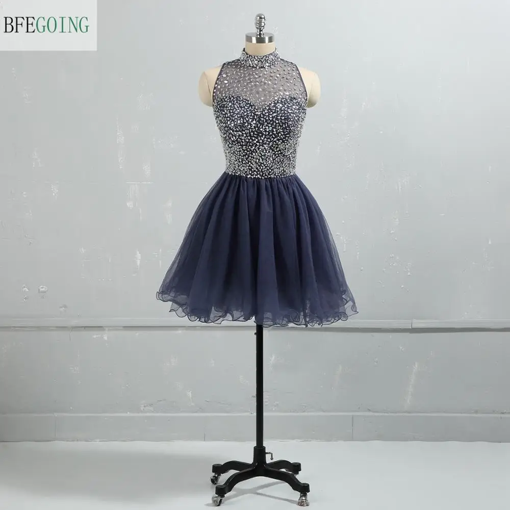 

Tulle Beading Sleeveless Short Knee-Length A-line Formal Cocktail dress Custom made