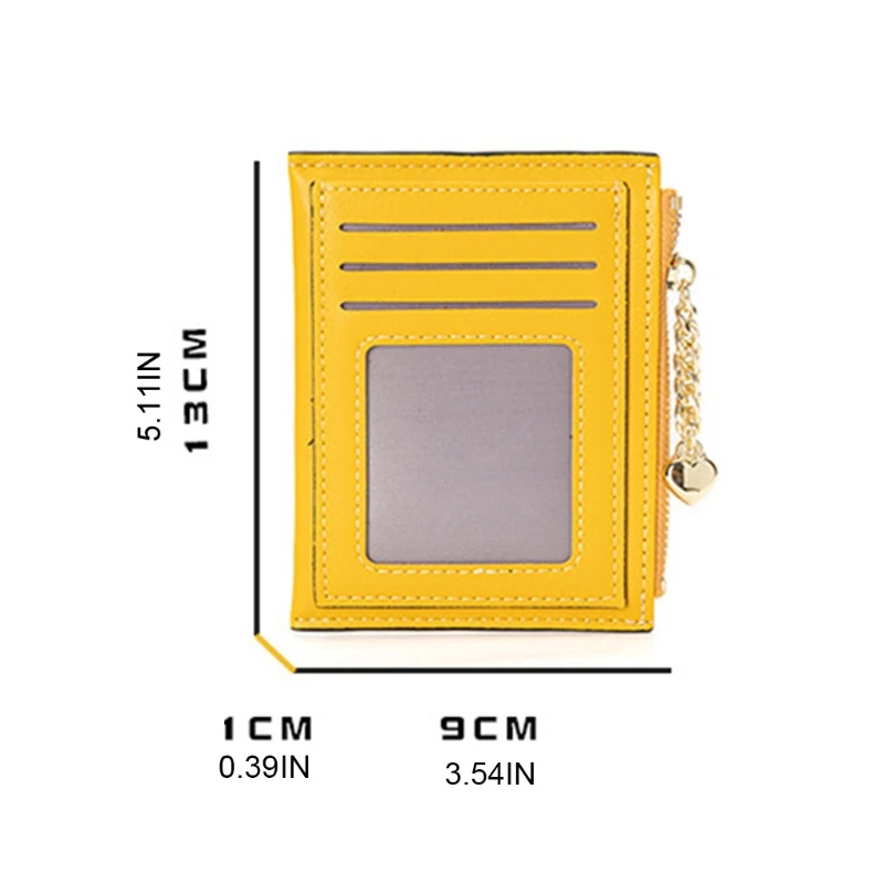 

Women Fashion Coin Purse Leather Change Wallet Pouch with Keyring Zipper Pocket QXNC