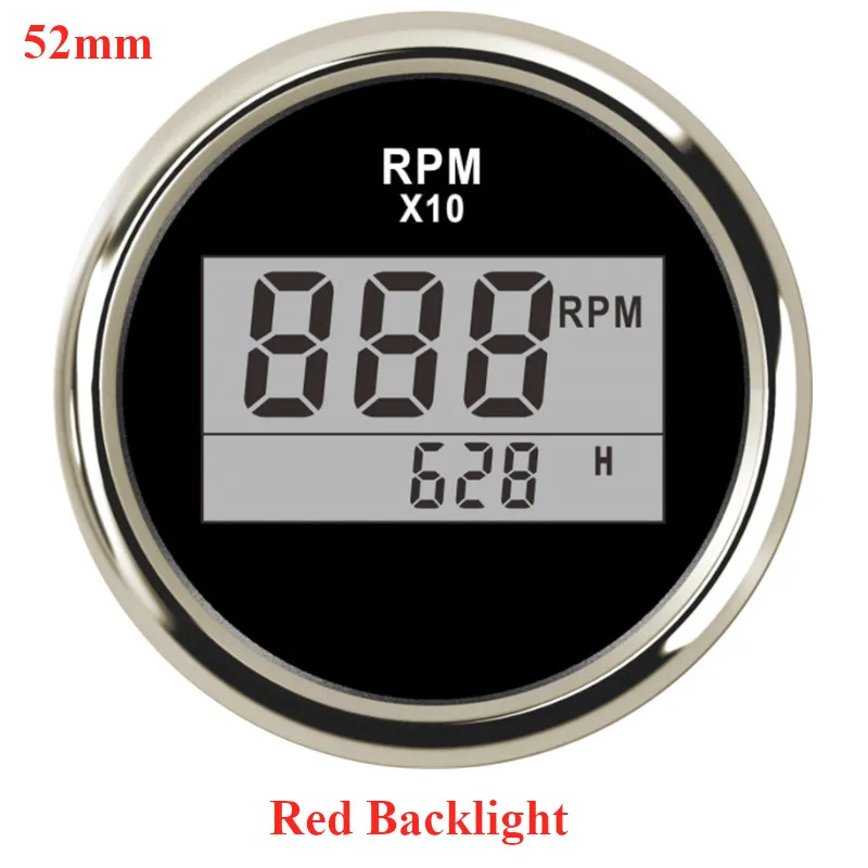 

Пользовательский цифровой тахометр 2 дюйма (52 мм) для автогрузовика, лодки, 0-9990 об/мин с измерителем для лодки, автомобиля, грузовика, мотоцикла, красная подсветка 9-32 В