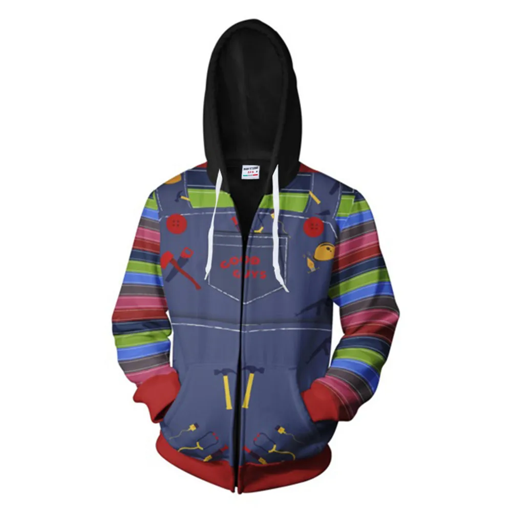 Детский костюм для костюмированной вечеринки с надписью Curse of Chucky Толстовки