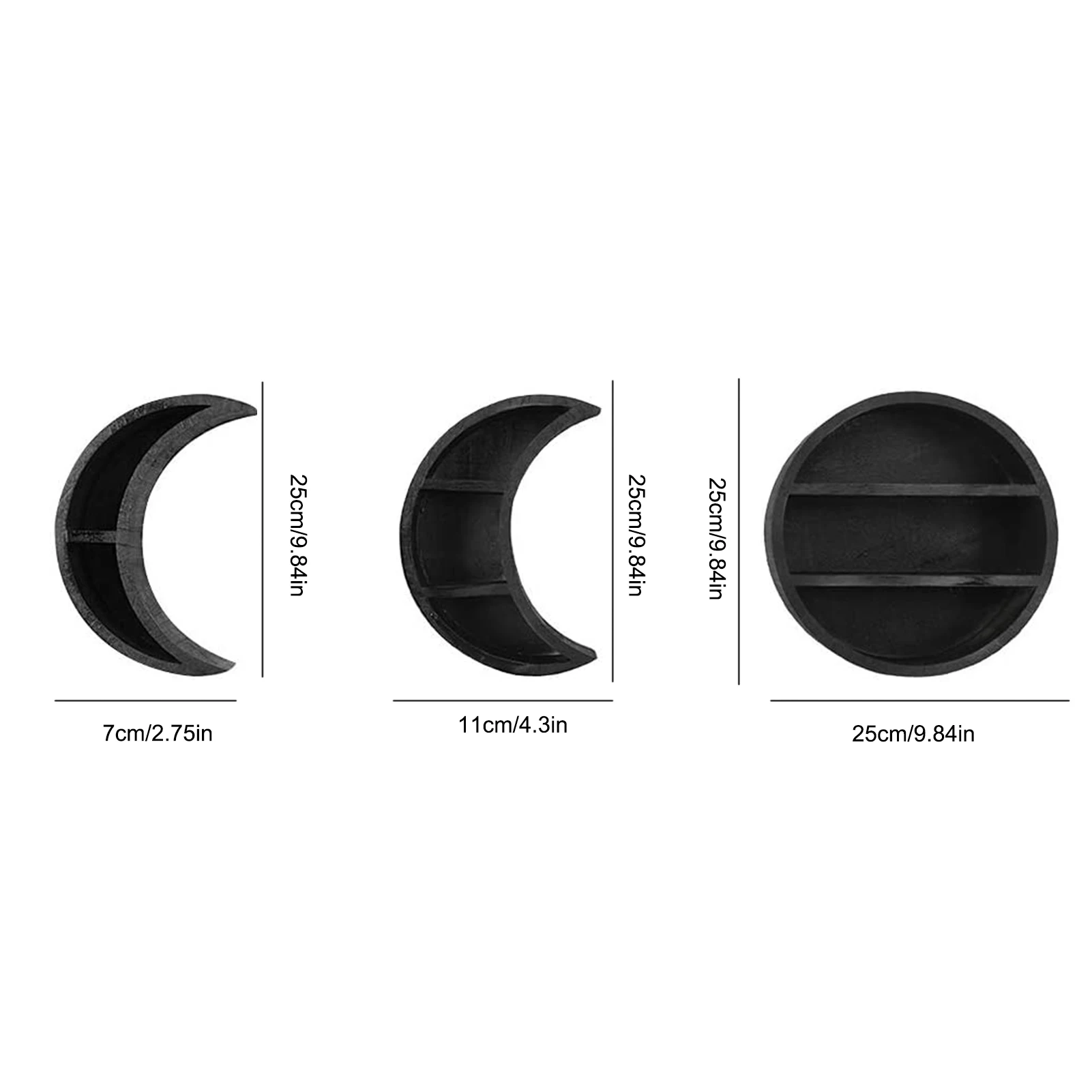 

Wooden Moon Phase Wall Shelves Home Decorative Wall Hanging Storage Container Full Moon And Crescent Shelves