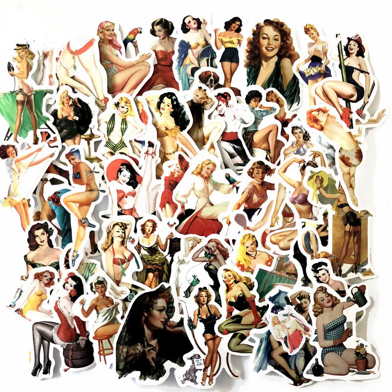 50 шт. Смешанная Сексуальная Женская наклейка s Классическая красивая для девочек
