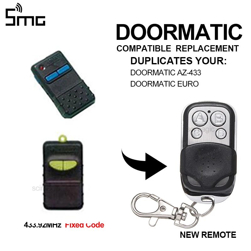 Для дверных гаражных ворот DOORMATIC AZ 433 с фиксированным кодом дистанционным