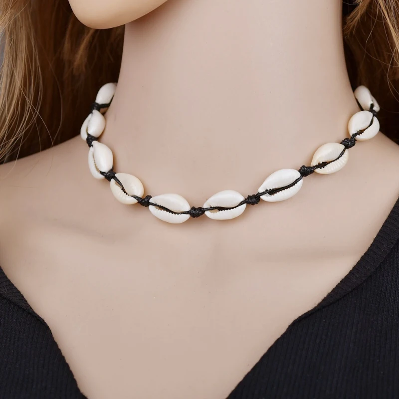 Ручная работа ракушка ожерелье веревочный воротник регулируемое натуральное с