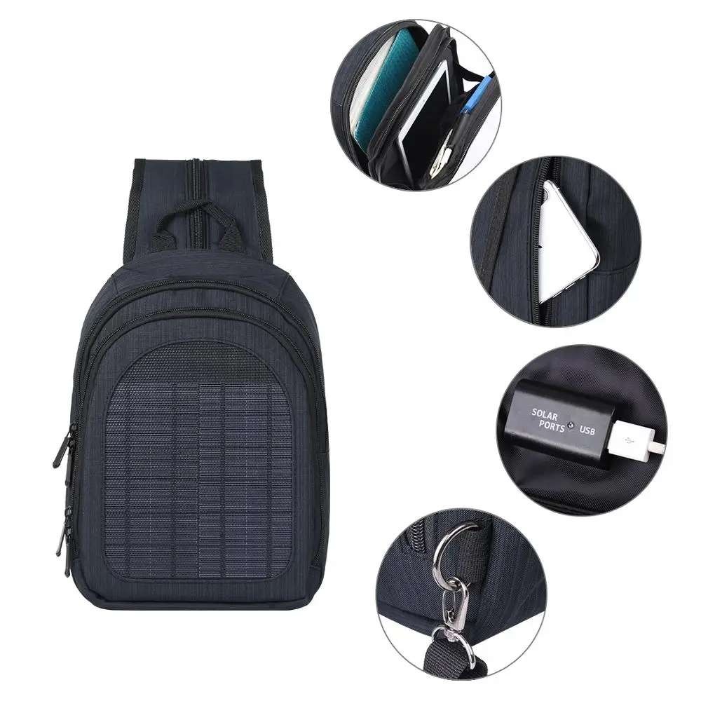 

Haweel 5W Solar Panel Men Backpack Powered Backpack Usb Charging Anti-Theft Laptop Travel Backpacks for Men Canvas Bagpack