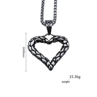 megin d new romantic vintage simple knit heart stainless steel pendants for men women couple friend fashion design gift jewelry