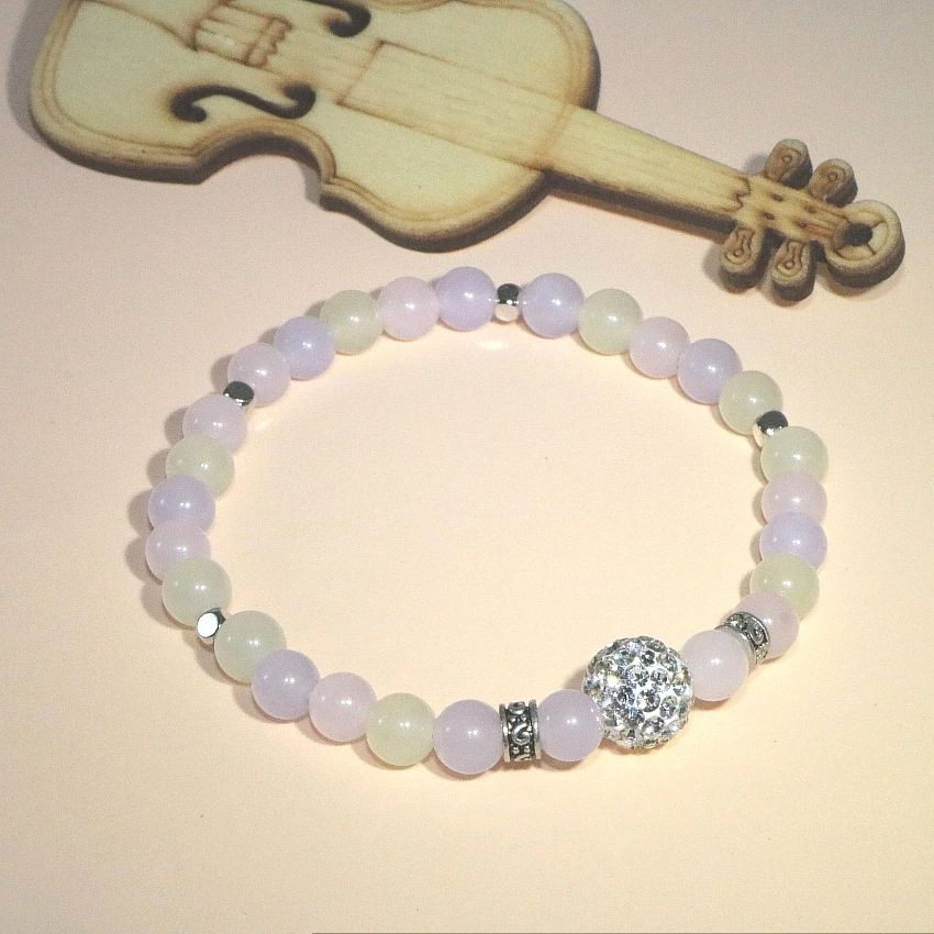 Модный браслет из натурального камня 6 мм с круглыми бусинами Jaspers Blue Sun Morganite Sapphires