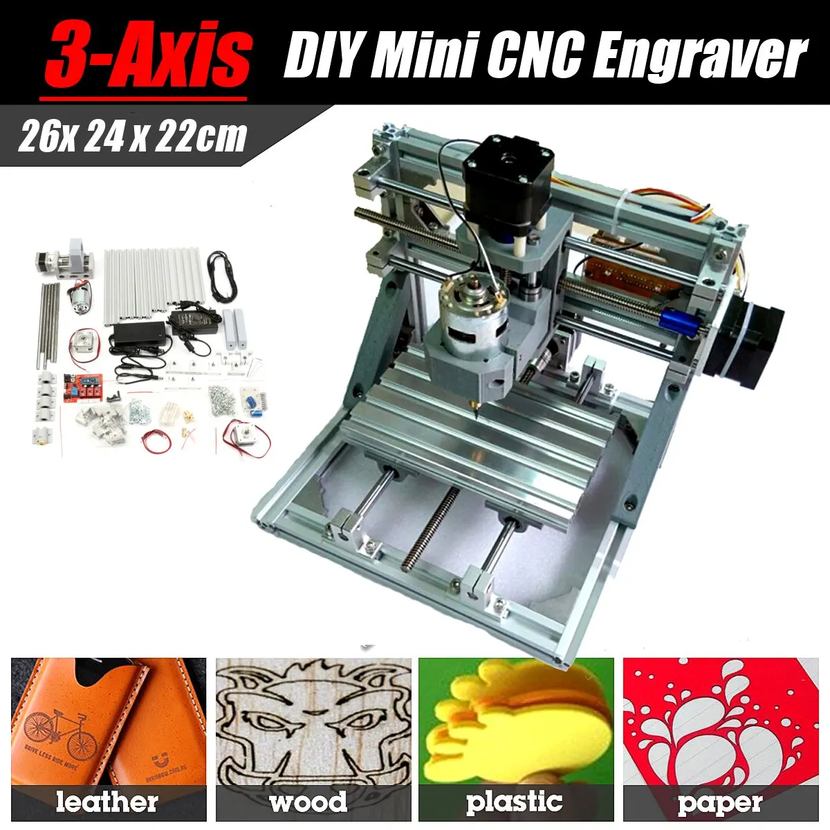 DIY Мини 3 оси роторный ЧПУ станок 1610 GRBL управление CNC гравер PCB ПВХ фрезерный станок резьба по дереву рабочая зона 16x10,5x3 см