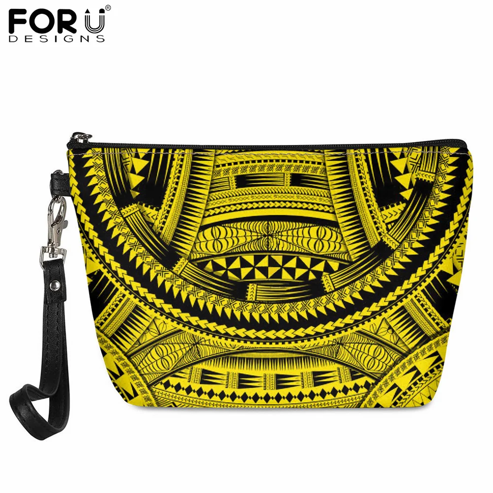 

FORUDESIGNS Polynesian Ethnic Women Makeup Bag Ladies Cosmetic Case Make Up Organizer Toiletry Storage Neceser Travel Wash Pouch