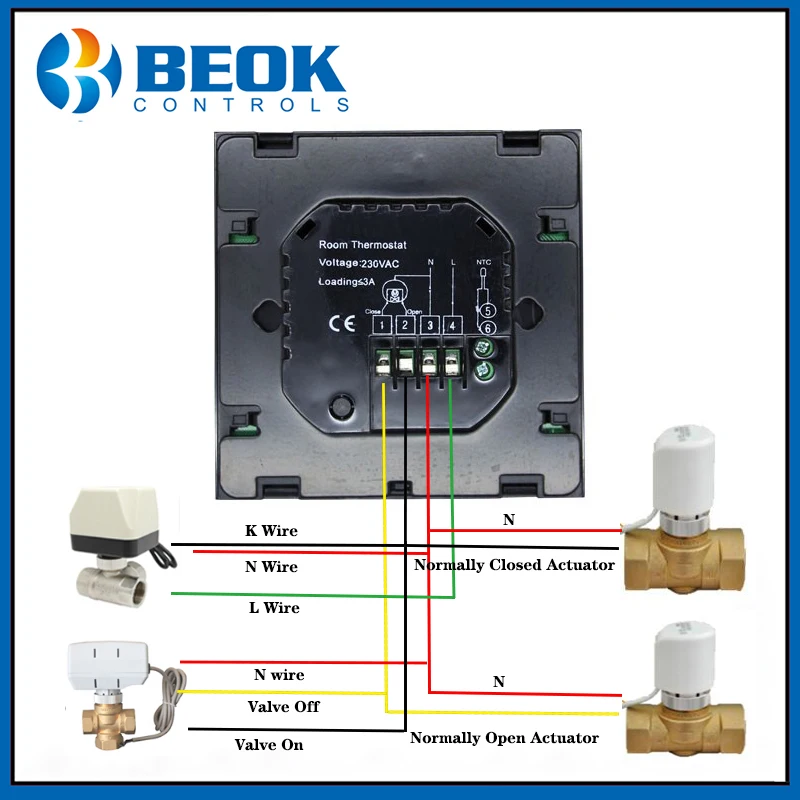 Beok TGT70-WP и TDS21-WP термостат регулятор температуры воды, подогрев пола термостат 200-230 В переключатель контроллер 3A