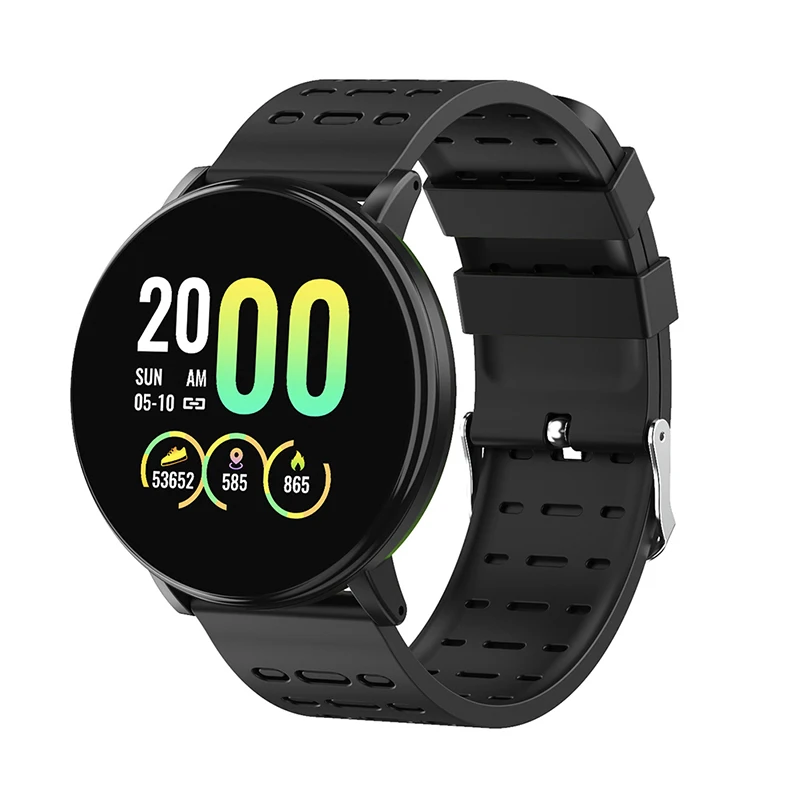 119 Plus Round Screen Smart Bracelet Smartwatch For Android IOS Watch Heart Rate Wristband Sports Waterproof Watches Band | Электроника