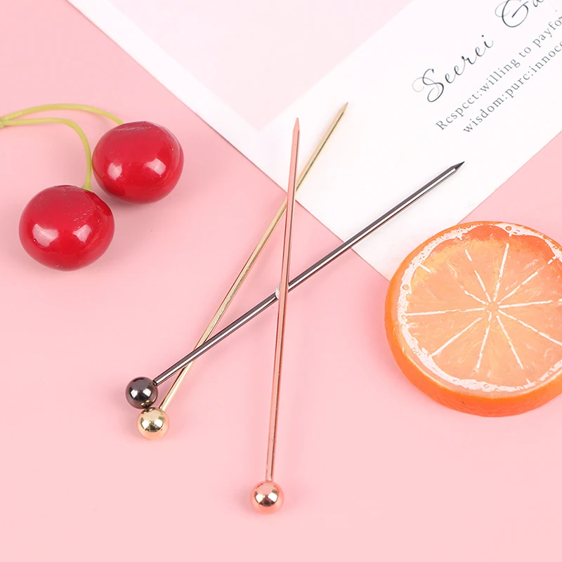 

10Pcs 304 Stainless Steel Fork Party Buffet Decor Fruit Desserts Food Cocktail Sandwich Fork Stick Swizzle Sticks for Bar Party