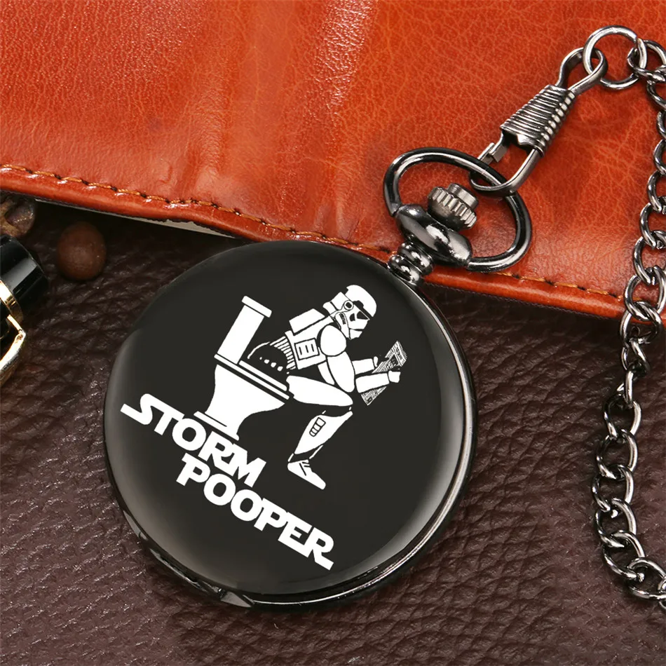 Часы в стиле ретро Storm Pooper черные кварцевые карманные часы с арабскими цифрами и