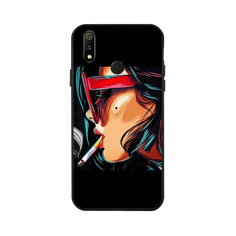 Модный черный силиконовый чехол для OPPO Realme 3 Pro чехлы противоударный телефона A37 A39