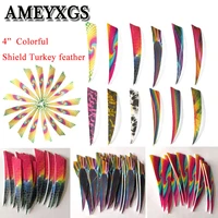 50pcs 4inch arrow feathers natural turkey feather right wing corloful vanes for bow hunting shooting archery accessories
