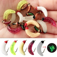 1pcs 10 brass bead head fast sinking nymph maggots bug worm flies trout fly fishing lure bait