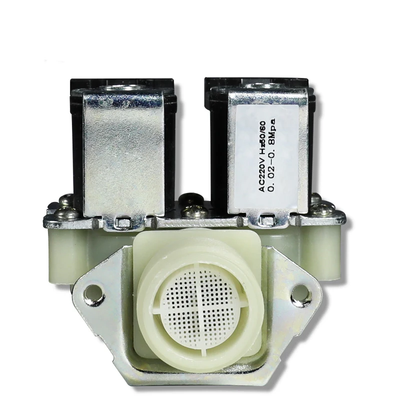 Пластиковый электромагнитный клапан с двойной головкой параллельный