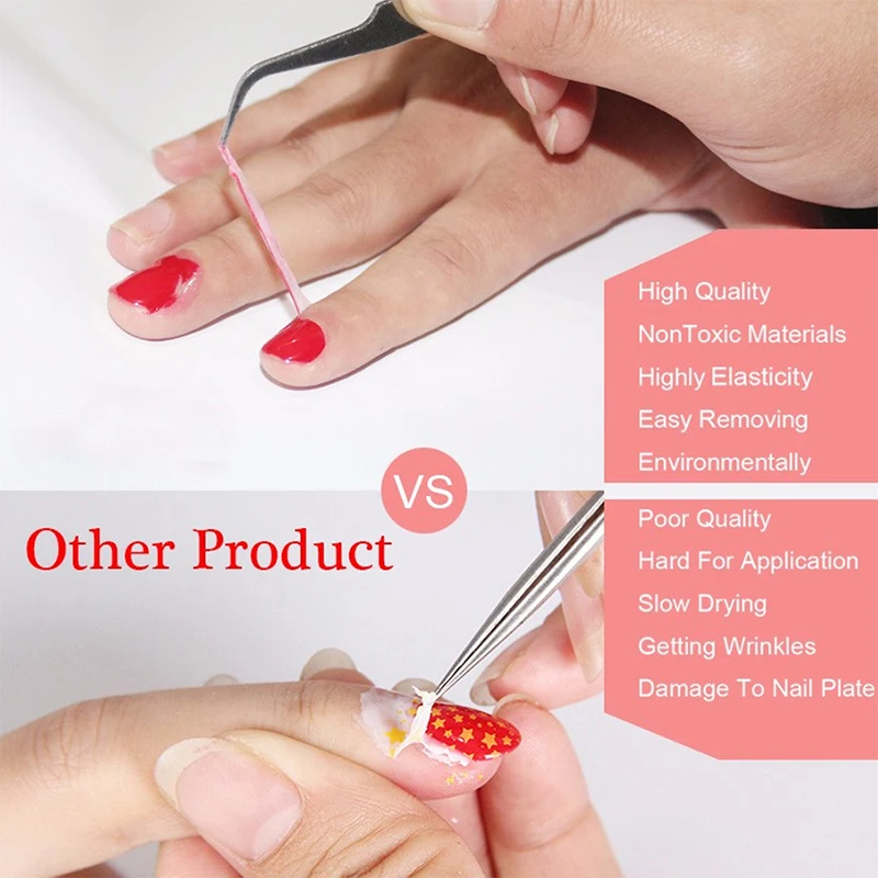 LULAA белый латексный защищенный клей отклеивается жидкая лента от лака для ногтей