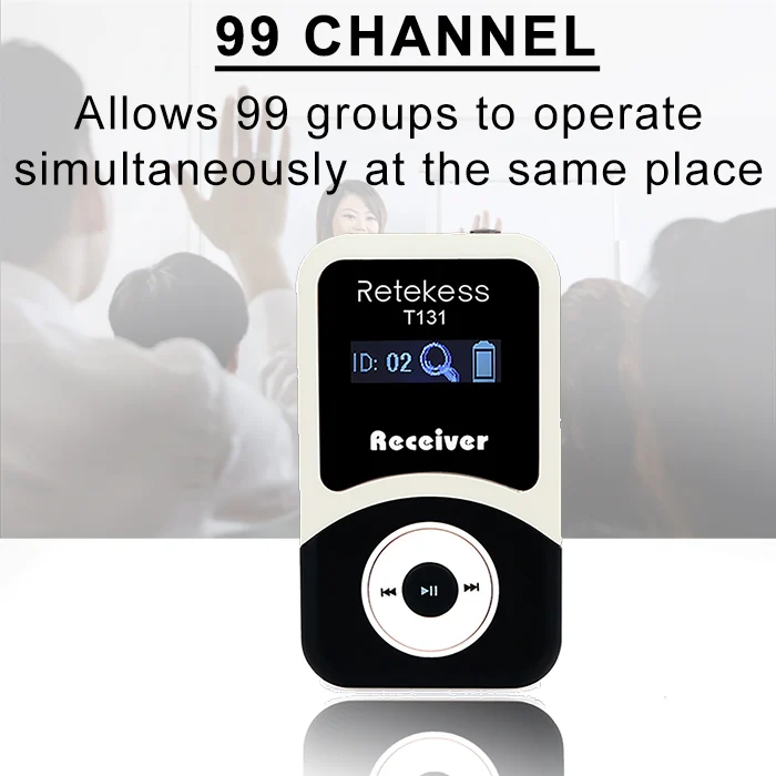 15 шт. RETEKESS T131 гид-приемник для беспроводной гид-системы синхронного перевода для совещаний