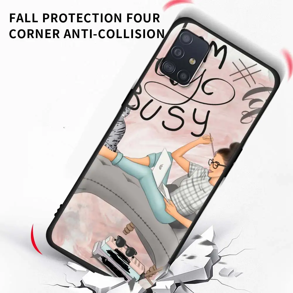 

Vogue Girl Phone Case For Samsung Galaxy A51 A71 A21S M31 M31s M30s A31 A41 A11 A01 M51 Soft Matte Coque Back Cover