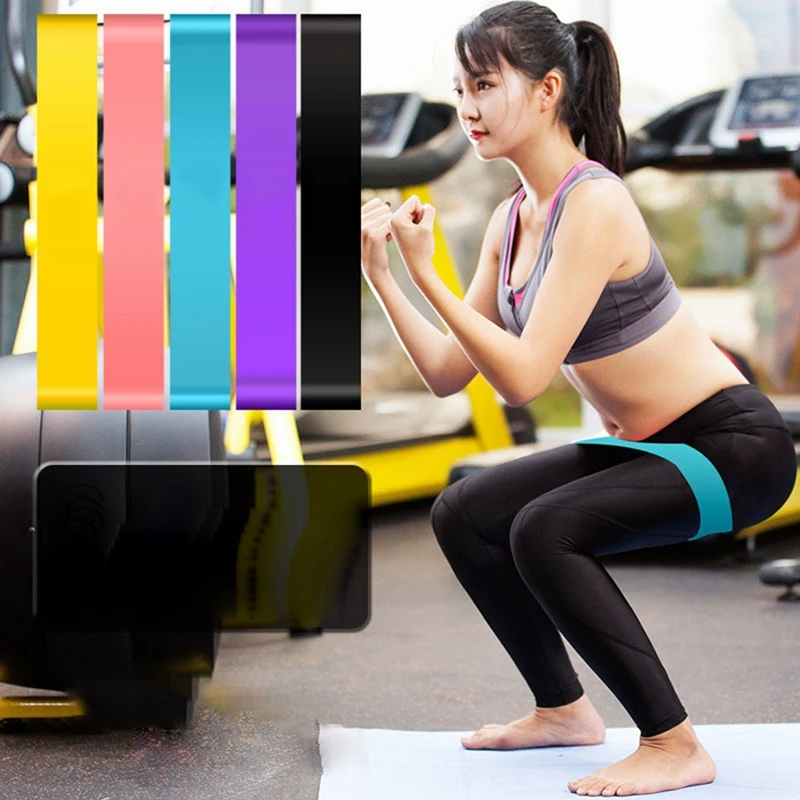 

5 Pcs Resistance Loop Bands Latex Workout Bands with 5 Resistance Levels Skin-Friendly Exercise Bands with Carry Pouch