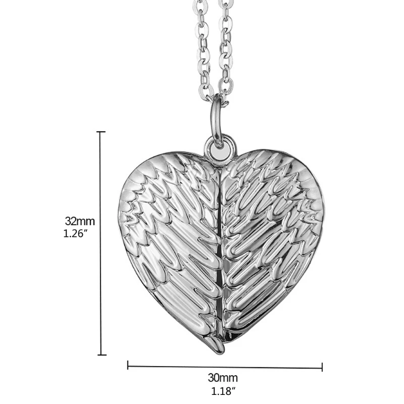 

Heart Sublimation Blanks Angel Wing Love Heart Necklaces Custom Lockable Photo Blank MDF Printable Pendant for Women